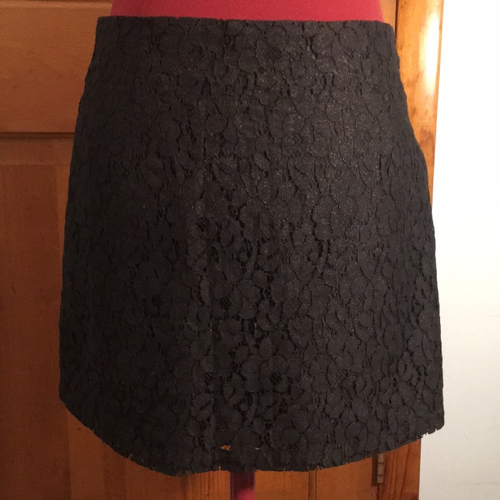 Jack by BB Dakota, Black Shimmer Lace Skirt